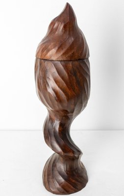 French Tobacco Jar in Exotic Red Wood, 1960s-RIU-1741882