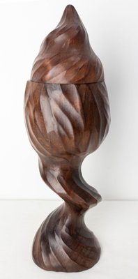 French Tobacco Jar in Exotic Red Wood, 1960s-RIU-1741882