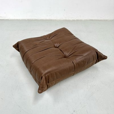 French Togo Ottoman in Dark Brown Leather by Michel Ducaroy for Ligne Roset-XLZ-2033990