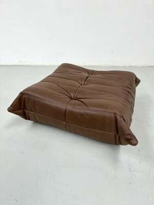 French Togo Ottoman in Dark Brown Leather by Michel Ducaroy for Ligne Roset-XLZ-2033990