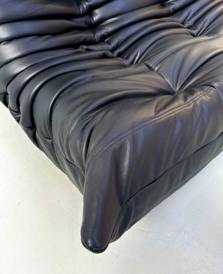 French Togo Sofa in Black Leather by Michel Ducaroy for Ligne Roset, 1970s-XLZ-2020038