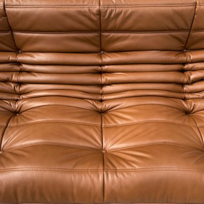 French Togo Sofa in Dark Cognac Leather by Michel Ducaroy for Ligne Roset, 1970s-XLZ-2020033