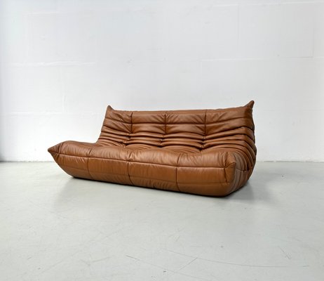 French Togo Sofa in Dark Cognac Leather by Michel Ducaroy for Ligne Roset, 1970s-XLZ-2020033