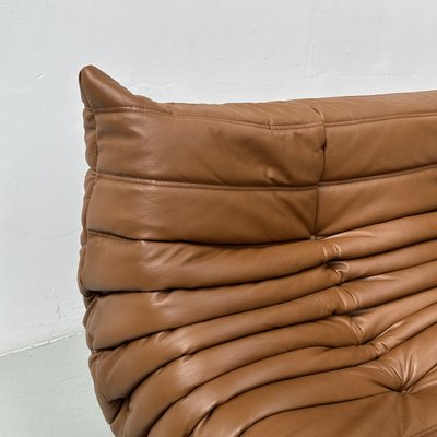 French Togo Sofa in Dark Cognac Leather by Michel Ducaroy for Ligne Roset-XLZ-2028973