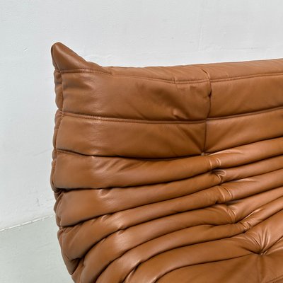 French Togo Sofa in Dark Cognac Leather by Michel Ducaroy for Ligne Roset-XLZ-2020043