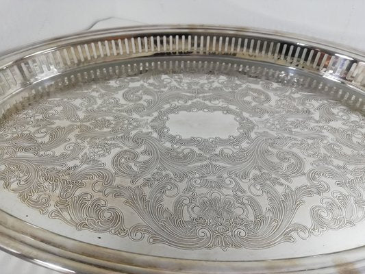 French Tray in Silver from Christofle Fleuron-HNE-1338527