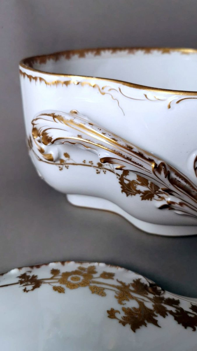 French Tureen in White Porcelain and Gold Decoration from Haviland & Co., 1902