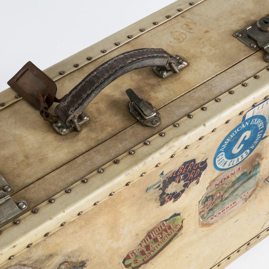 French Vellum Suitcase, 1920s