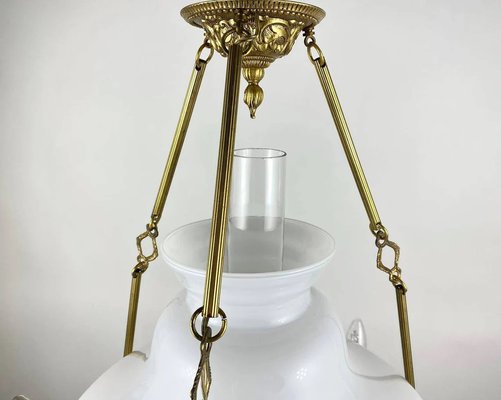 French Victorian Opaline Glass Chandelier, 1950s-GYX-1345205