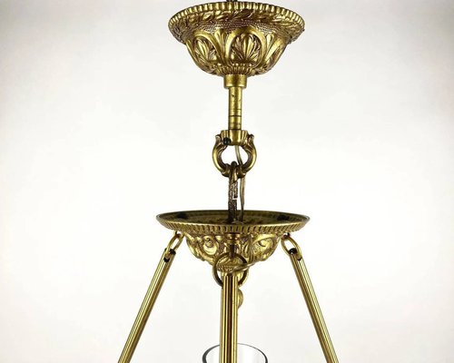 French Victorian Opaline Glass Chandelier, 1950s-GYX-1345205