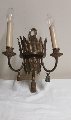 French Wall Lamp with Decorated Brass Frame from Chapels & Fils, 1960s-HOI-1800520