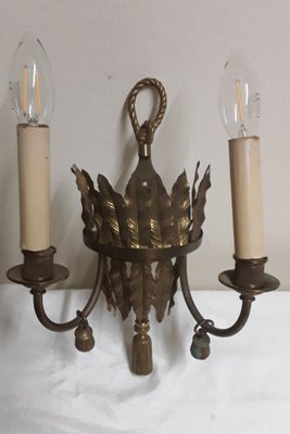 French Wall Lamp with Decorated Brass Frame from Chapels & Fils, 1960s-HOI-1800520