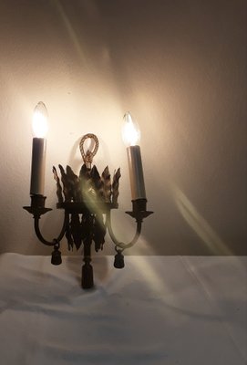 French Wall Lamp with Decorated Brass Frame from Chapels & Fils, 1960s-HOI-1800520