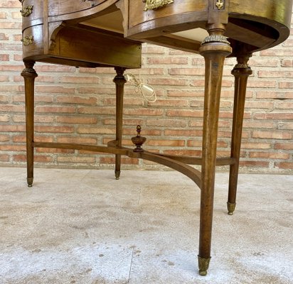 French Walnut and Bronze Vanity with Candelabra Arms-NOU-1304270