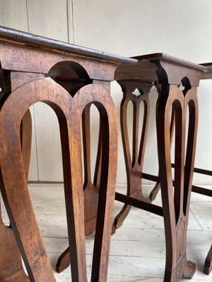 French Walnut Nesting Tables 1920s, Set of 4-WZZ-971108