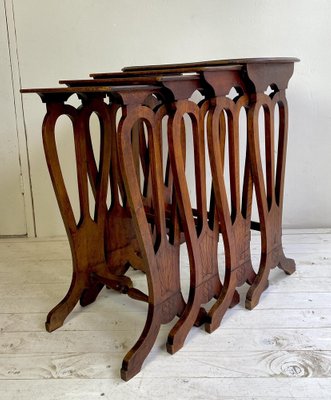 French Walnut Nesting Tables 1920s, Set of 4-WZZ-971108