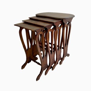 French Walnut Nesting Tables 1920s, Set of 4-WZZ-971108