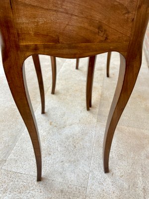 French Walnut Nightstands with Drawer & Open Shelf, 1950s, Set of 2-NOU-850433