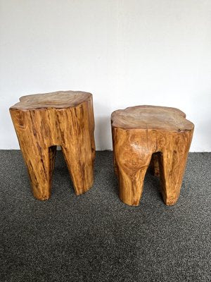 French Walnut Side Tables, 1960s, Set of 2-FUE-1754626