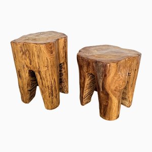 French Walnut Side Tables, 1960s, Set of 2-FUE-1754626