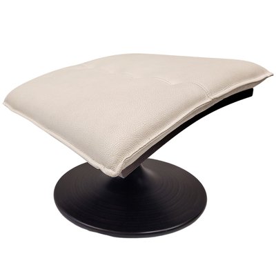 French White Leather & Beech Ottoman from Roche Bobois, 2000s-NUC-1782491