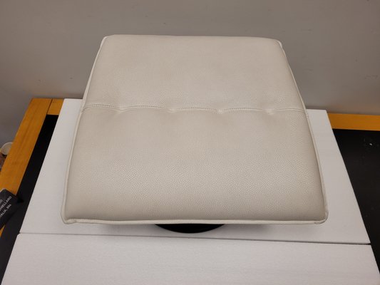 French White Leather & Beech Ottoman from Roche Bobois, 2000s-NUC-1782491