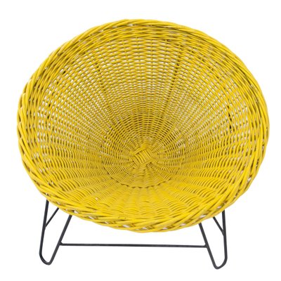 French Wicker Chair in Iron with Natural Fiber by Mathieu Matégot, 1950-UZ-1329715