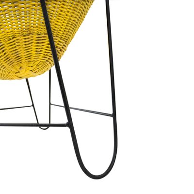 French Wicker Chair in Iron with Natural Fiber by Mathieu Matégot, 1950-UZ-1329715