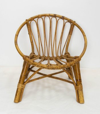 French Wicker Children's Chair, 1960s-RIU-1706820