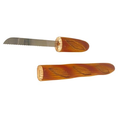 French Wood Bread Knife with Cover, 20th Century, Set of 2-UR-1764867