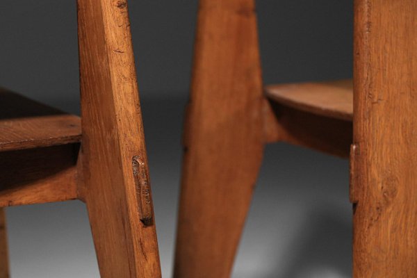 French Wood Chairs attributed to Jean Prouvé, 1950s, Set of 2-YU-1800699