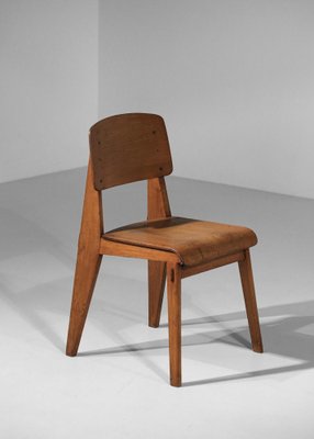 French Wood Chairs attributed to Jean Prouvé, 1950s, Set of 2-YU-1800699