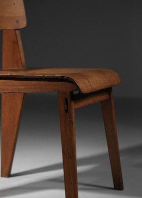 French Wood Chairs attributed to Jean Prouvé, 1950s, Set of 2-YU-1800699