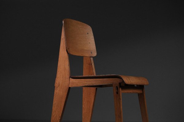 French Wood Chairs attributed to Jean Prouvé, 1950s, Set of 2-YU-1800699