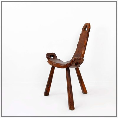 French Wooden Carved Tripod Chair-NYF-2019078