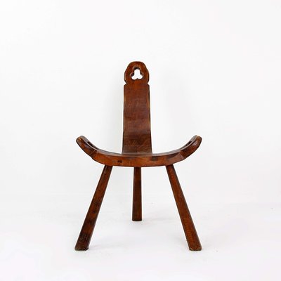 French Wooden Carved Tripod Chair-NYF-2019078