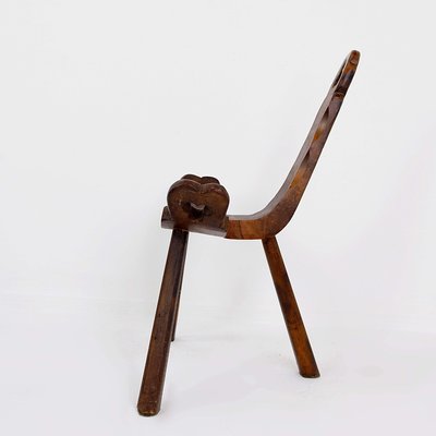 French Wooden Carved Tripod Chair-NYF-2019078