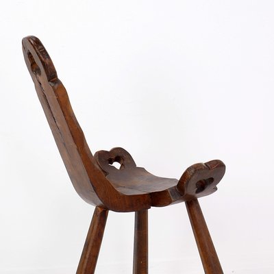 French Wooden Carved Tripod Chair-NYF-2019078