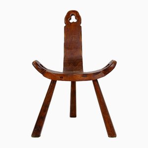 French Wooden Carved Tripod Chair-NYF-2019078