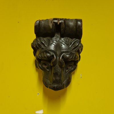 French Wooden Carving of a Lion's Head, 17th-18th Century-VHW-1820631