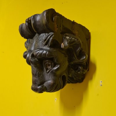 French Wooden Carving of a Lion's Head, 17th-18th Century-VHW-1820631