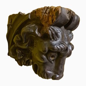 French Wooden Carving of a Lion's Head, 17th-18th Century-VHW-1820631