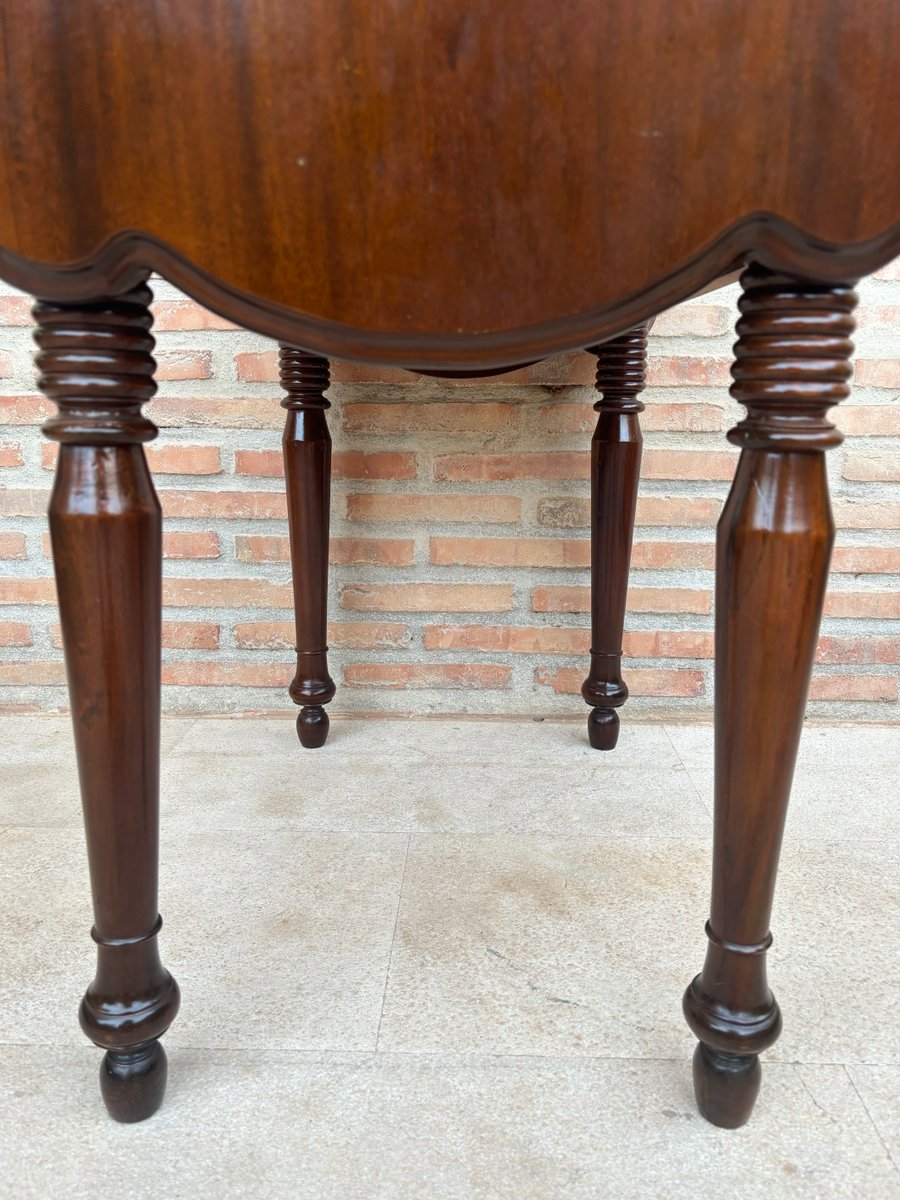 French Wooden Nesting Table with Wings and Two Drawers, 1920s