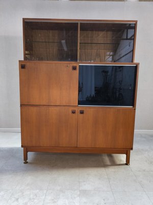 French Wooden Secretary by André Monpoix for Meubles TV, 1960s-HKW-2021326