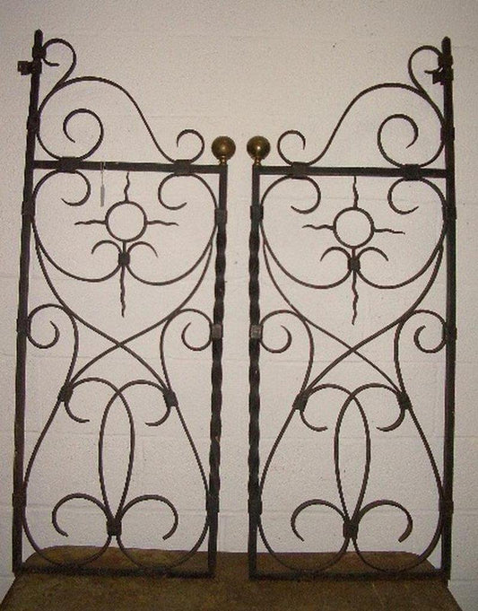 French Wroight Iron Gates, 1940s, Set of 2