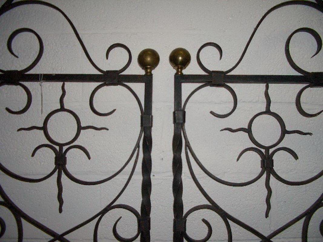 French Wroight Iron Gates, 1940s, Set of 2