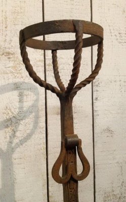 French Wrought Iron Andirons, 1900s, Set of 2-BA-658493