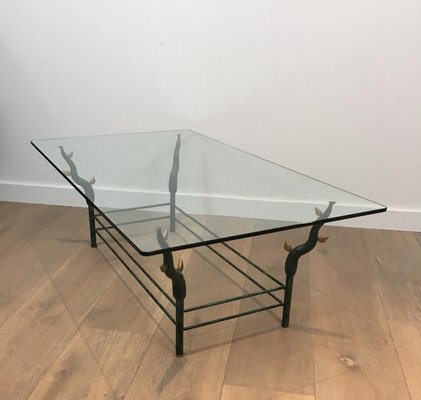 French Wrought Iron Coffee Table with Tree Branches, 1970s-BA-766249