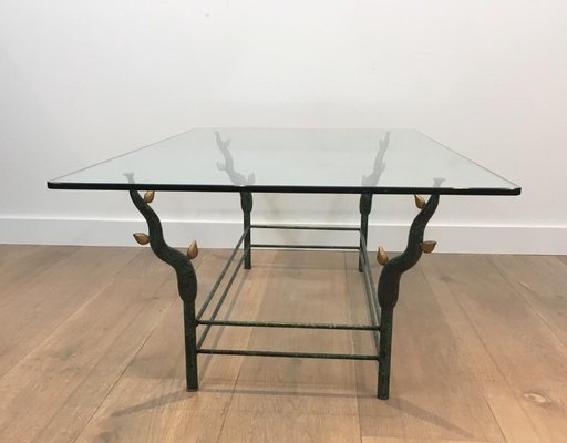 French Wrought Iron Coffee Table with Tree Branches, 1970s-BA-766249