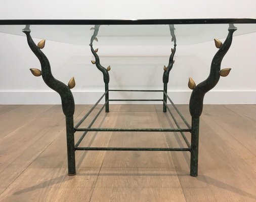 French Wrought Iron Coffee Table with Tree Branches, 1970s-BA-766249